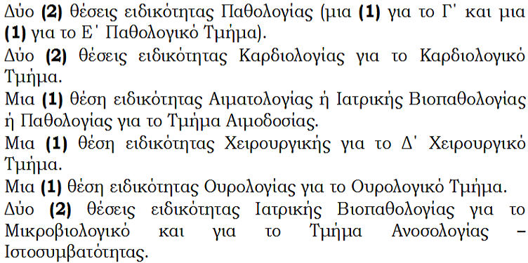 ΠΡΟΚΗΡΥΞΗ ΘΕΣΕΩΝ ΕΡΓΑΣΙΑΣ ΣΤΟ ΠΕΡ.ΓΕΝ. ΝΟΣΟΚΟΜΕΙΟ ΑΘΗΝΩΝ ...